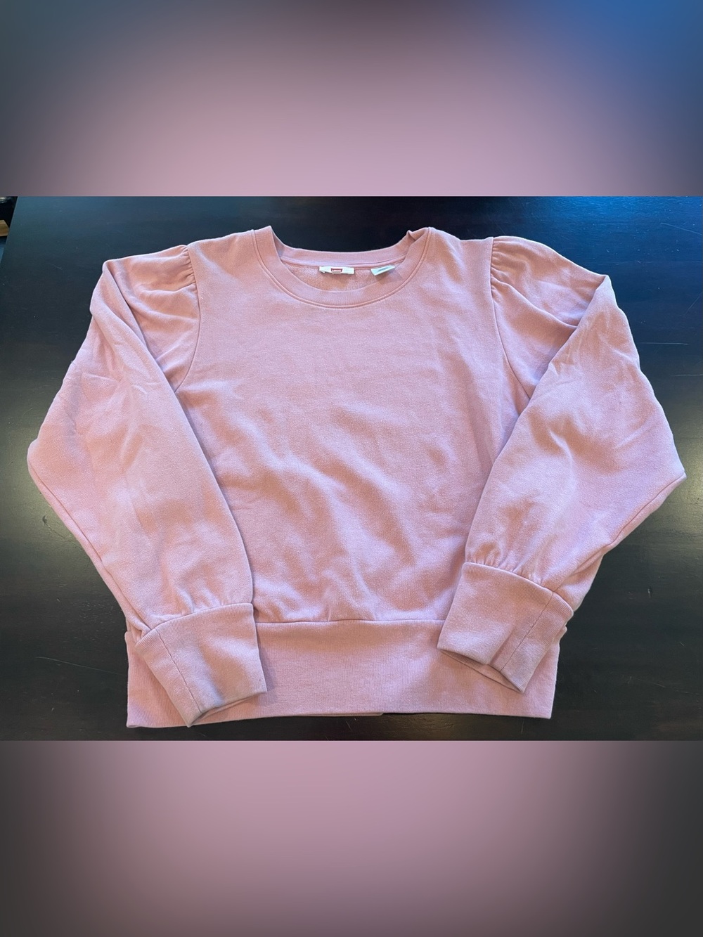 Levi's Dusty Rose Puff-Sleeve Crewneck Sweater